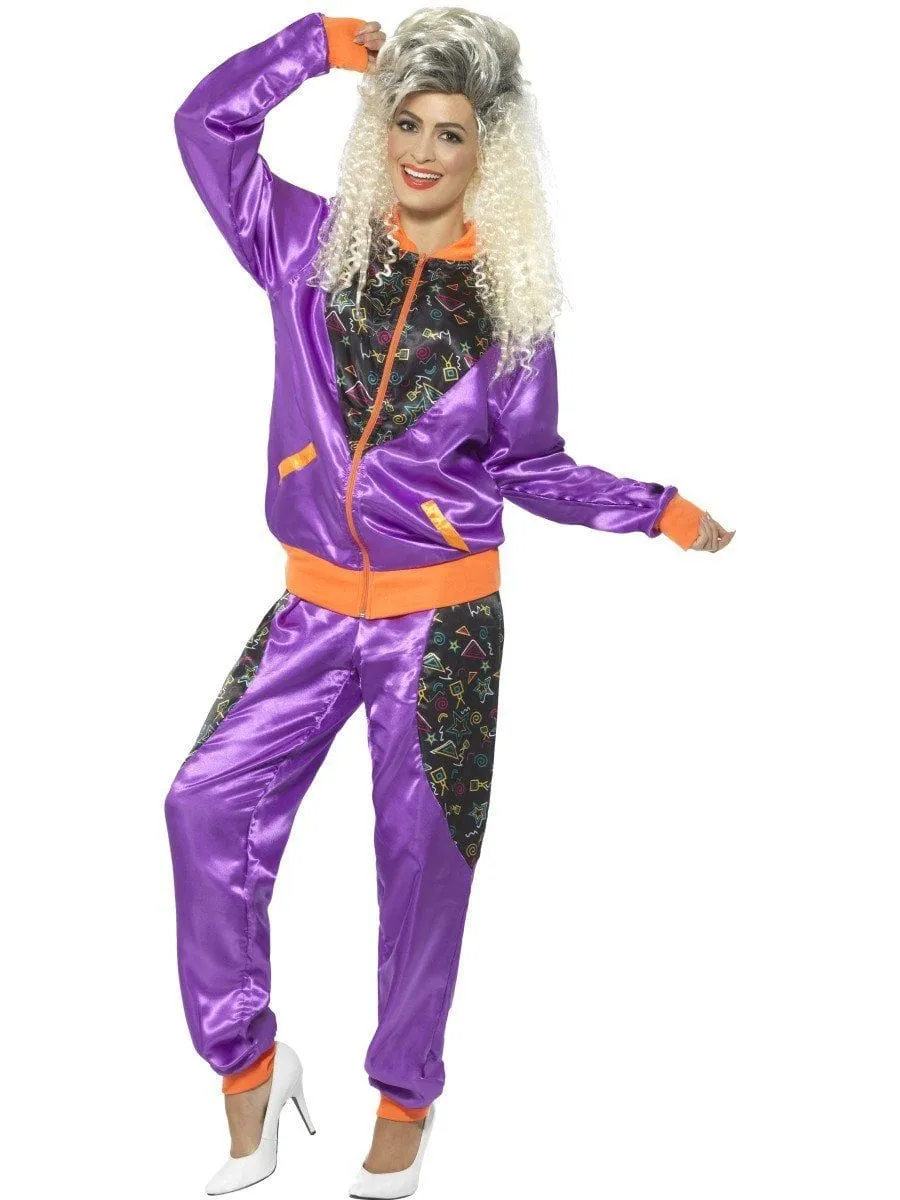 Retro 80s Fluoro Womens Breakdance Tracksuit Costume