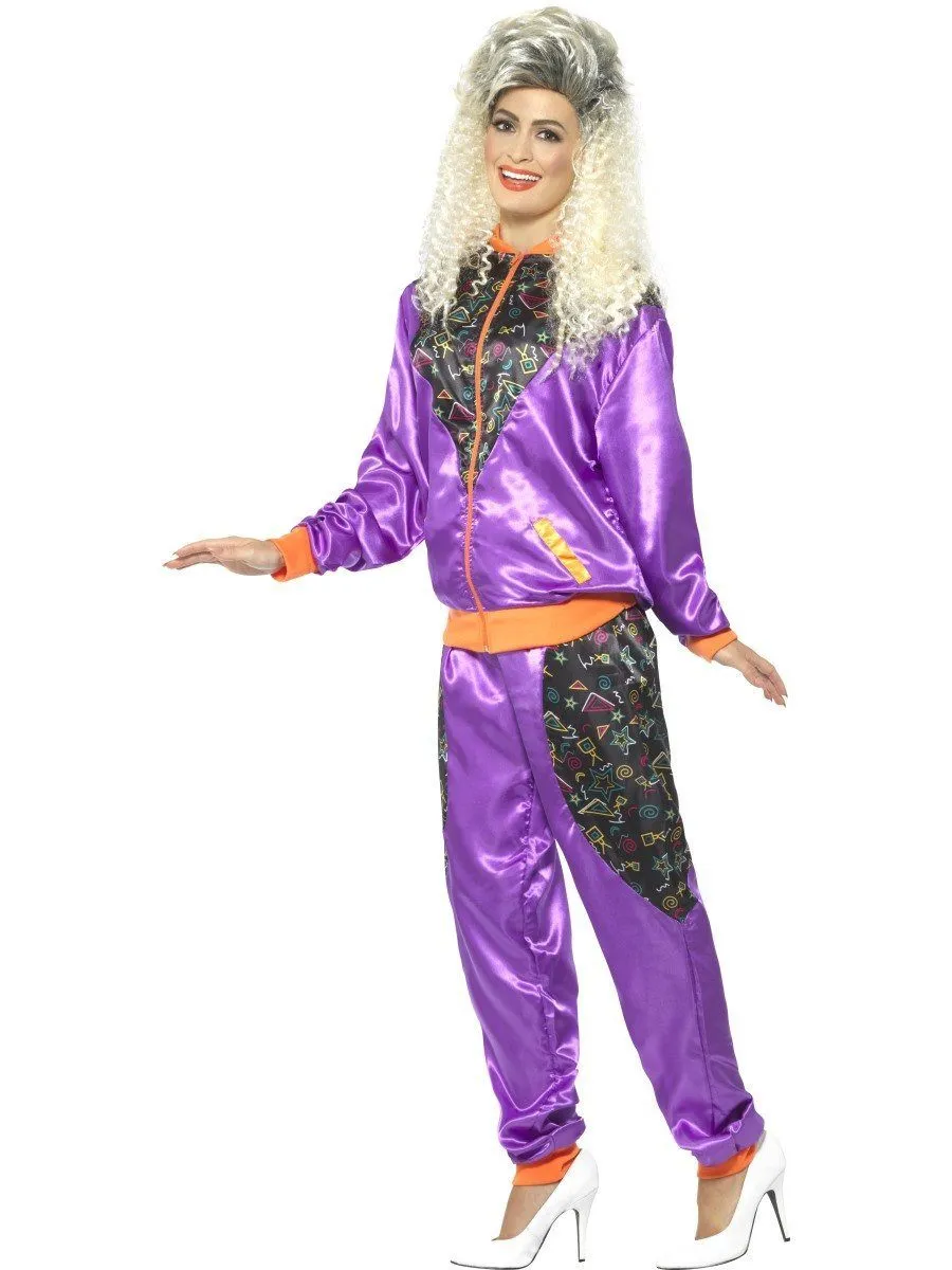 Retro 80s Fluoro Womens Breakdance Tracksuit Costume