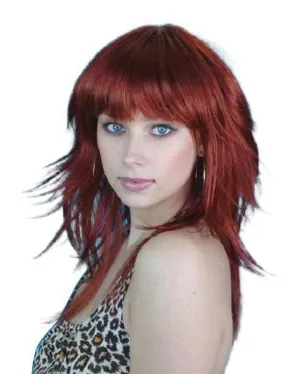 Retro Long Layered 70's Auburn Costume Wig Fancy Dress
