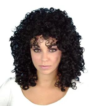 Ringlets 1980's Women Black Costume Wig