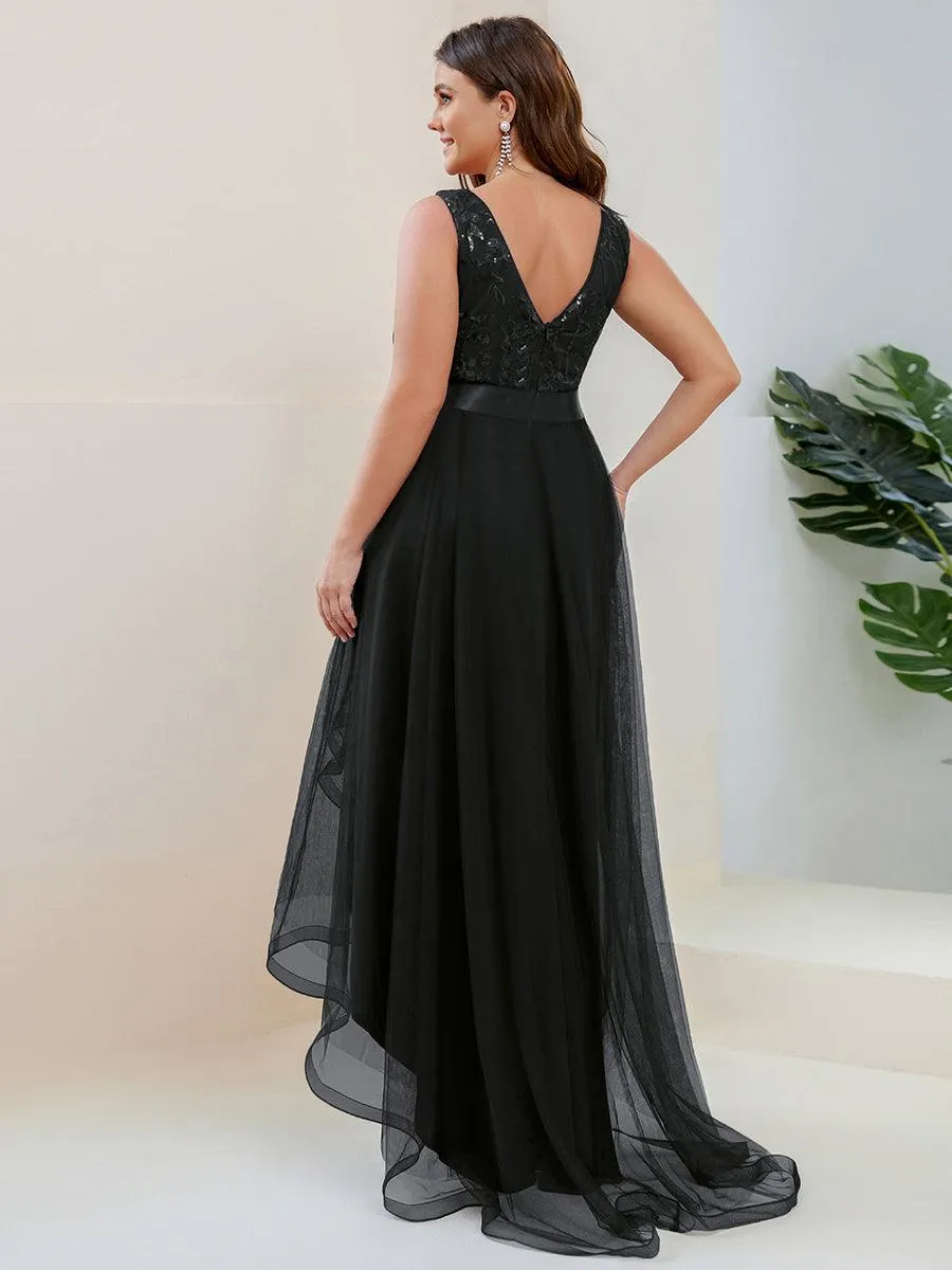 Robes de bal Asymétrique Tulle Paillettes High Low Grande taille