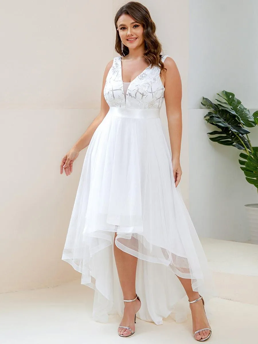Robes de bal Asymétrique Tulle Paillettes High Low Grande taille