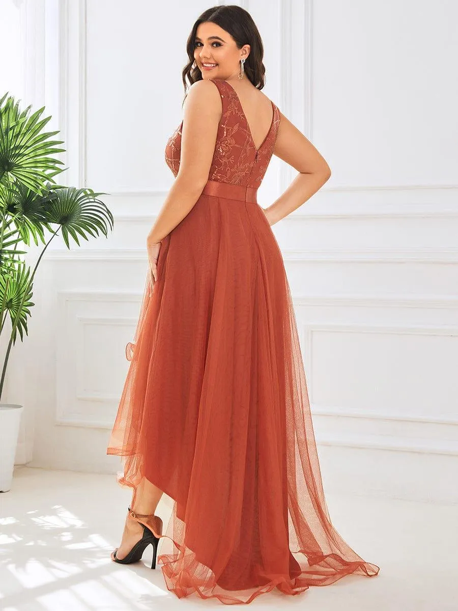 Robes de bal Asymétrique Tulle Paillettes High Low Grande taille