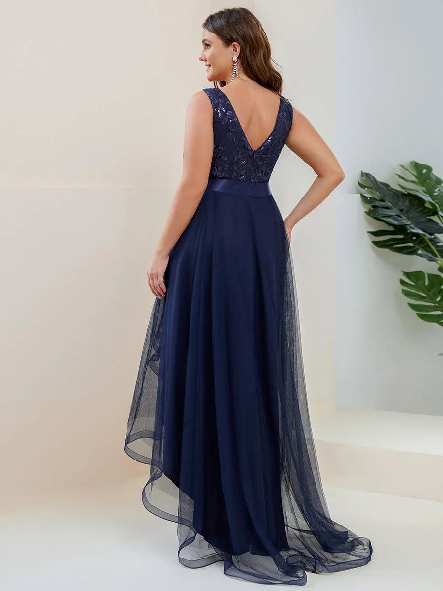 Robes de bal Asymétrique Tulle Paillettes High Low Grande taille