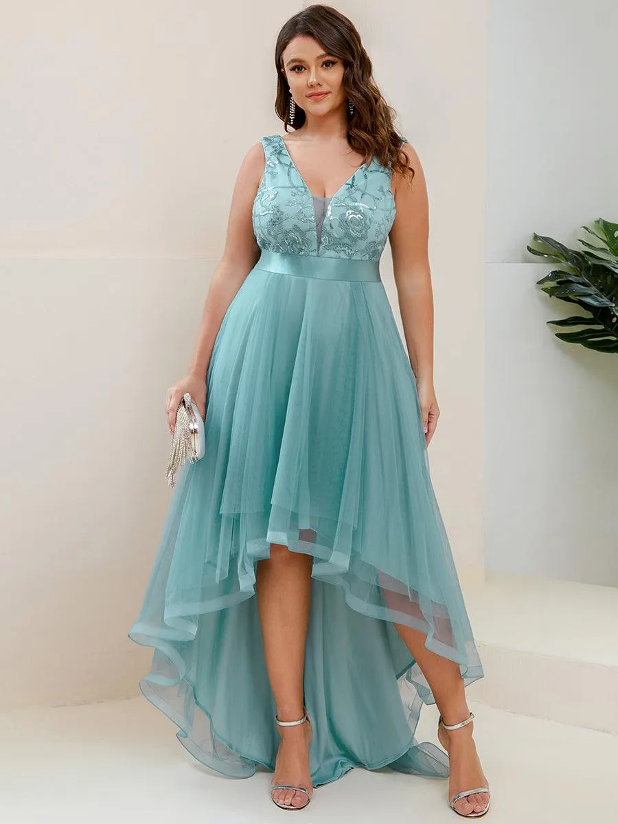 Robes de bal Asymétrique Tulle Paillettes High Low Grande taille