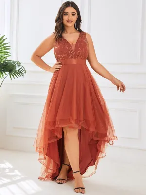 Robes de bal Asymétrique Tulle Paillettes High Low Grande taille