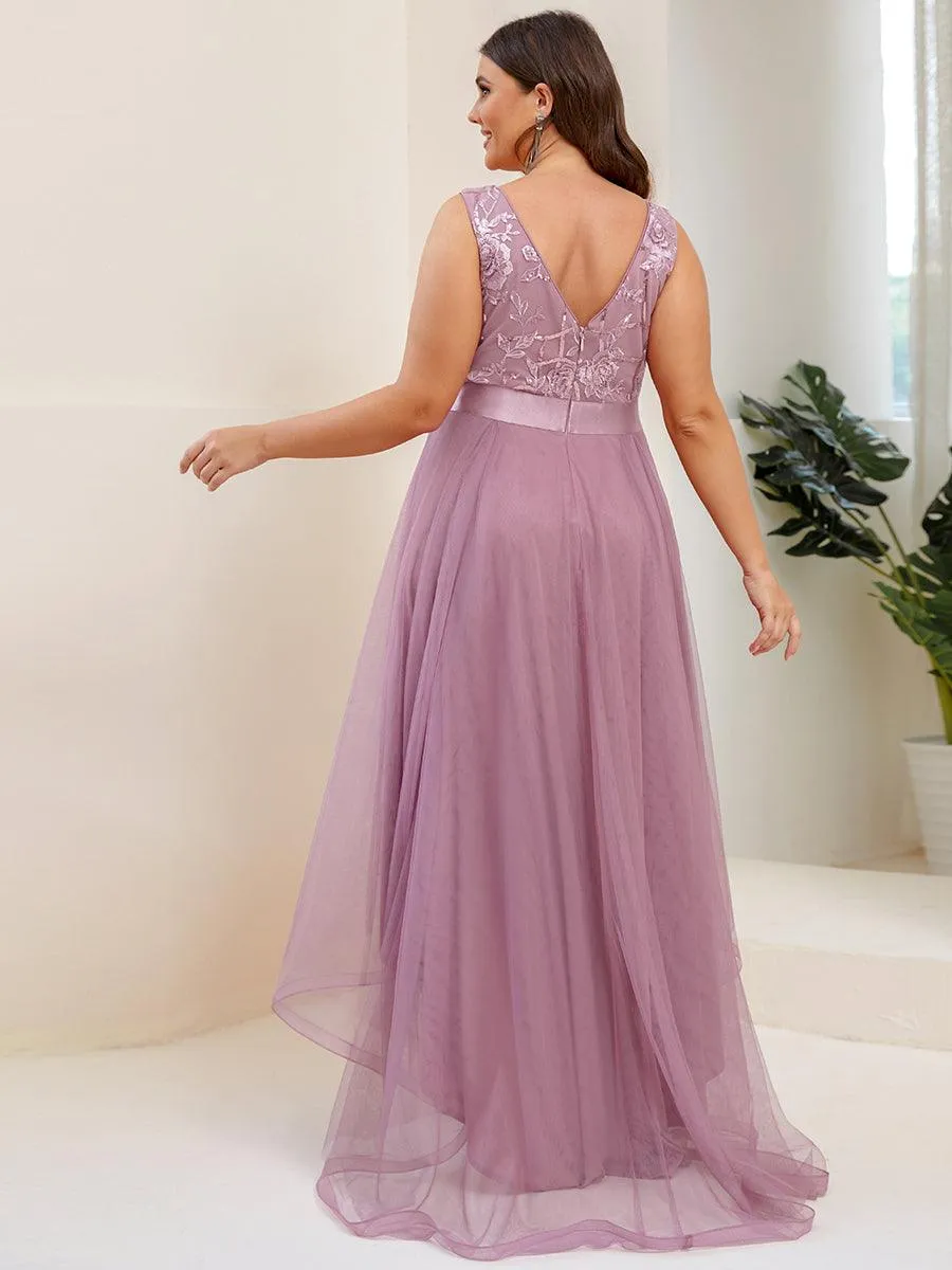 Robes de bal Asymétrique Tulle Paillettes High Low Grande taille