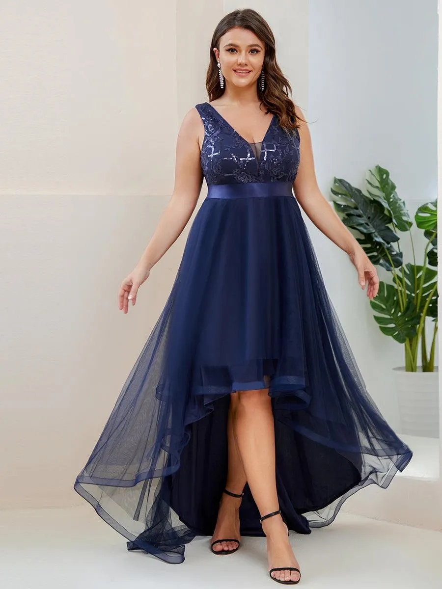 Robes de bal Asymétrique Tulle Paillettes High Low Grande taille