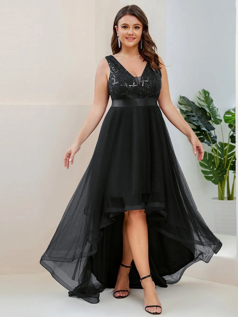 Robes de bal Asymétrique Tulle Paillettes High Low Grande taille