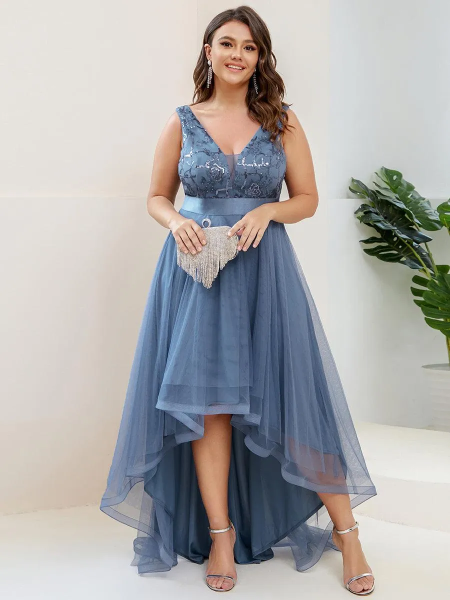Robes de bal Asymétrique Tulle Paillettes High Low Grande taille