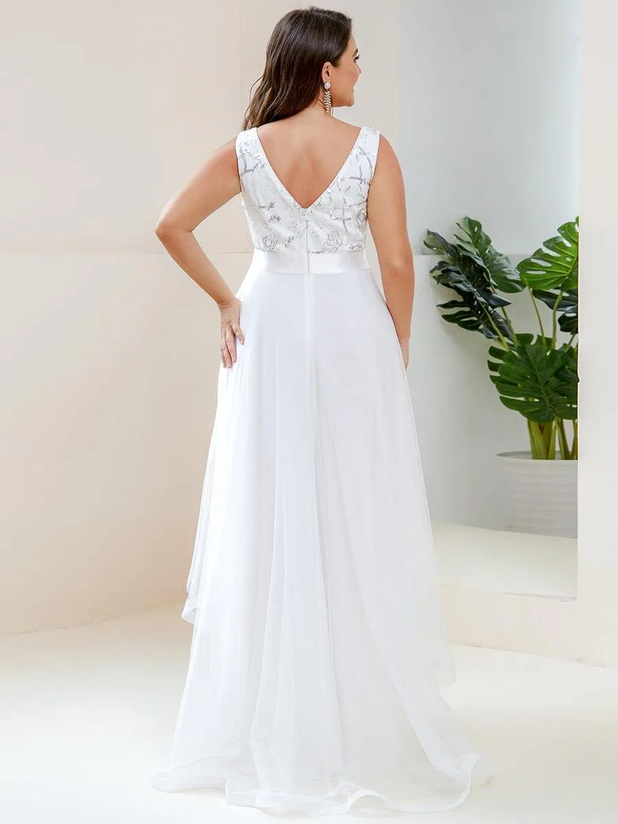 Robes de bal Asymétrique Tulle Paillettes High Low Grande taille