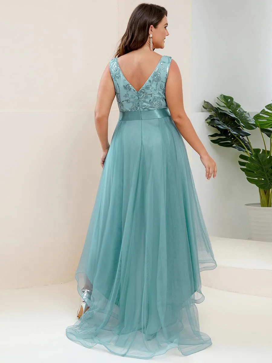 Robes de bal Asymétrique Tulle Paillettes High Low Grande taille