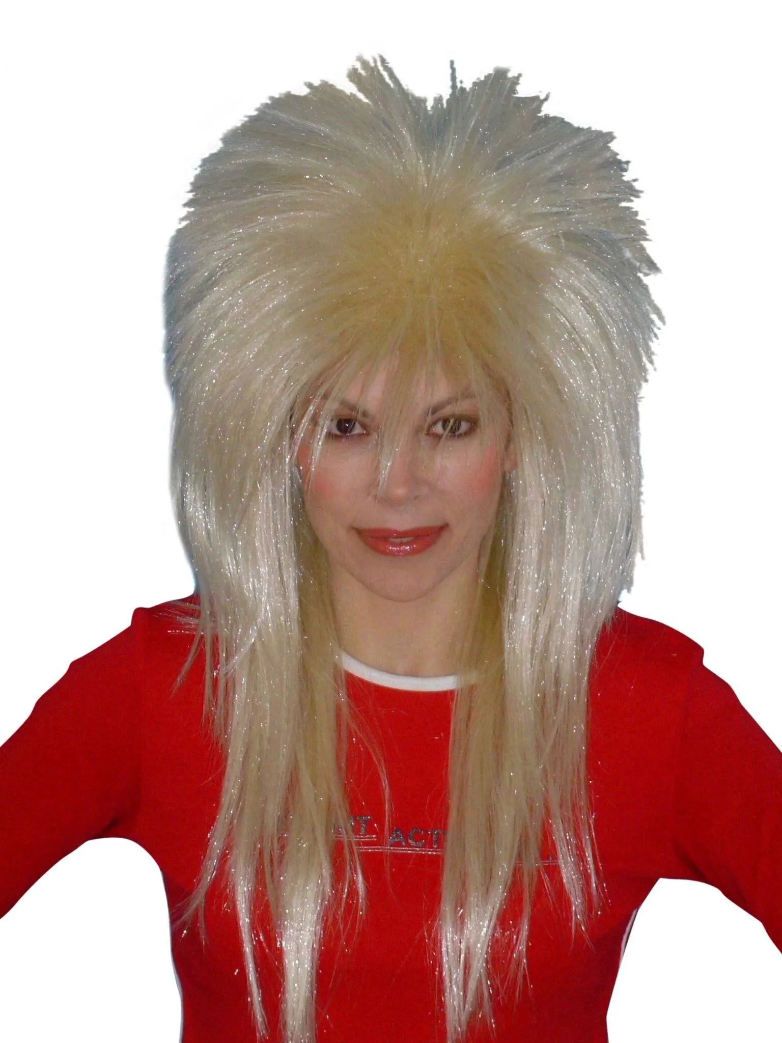 Rock 80's Blonde Spiky Glam Layered Wig Party Costume Women's Mullet