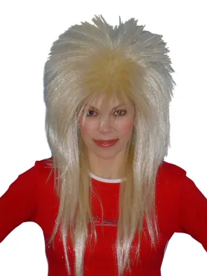 Rock 80's Blonde Spiky Glam Layered Wig Party Costume Women's Mullet