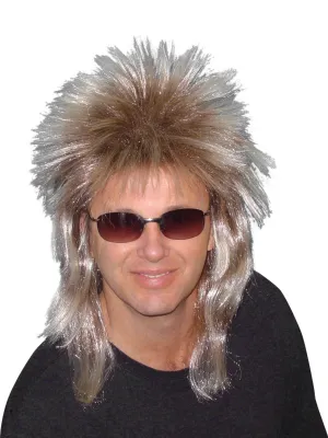 Rod Blonde Spiky 80's Mullet Costume Wig