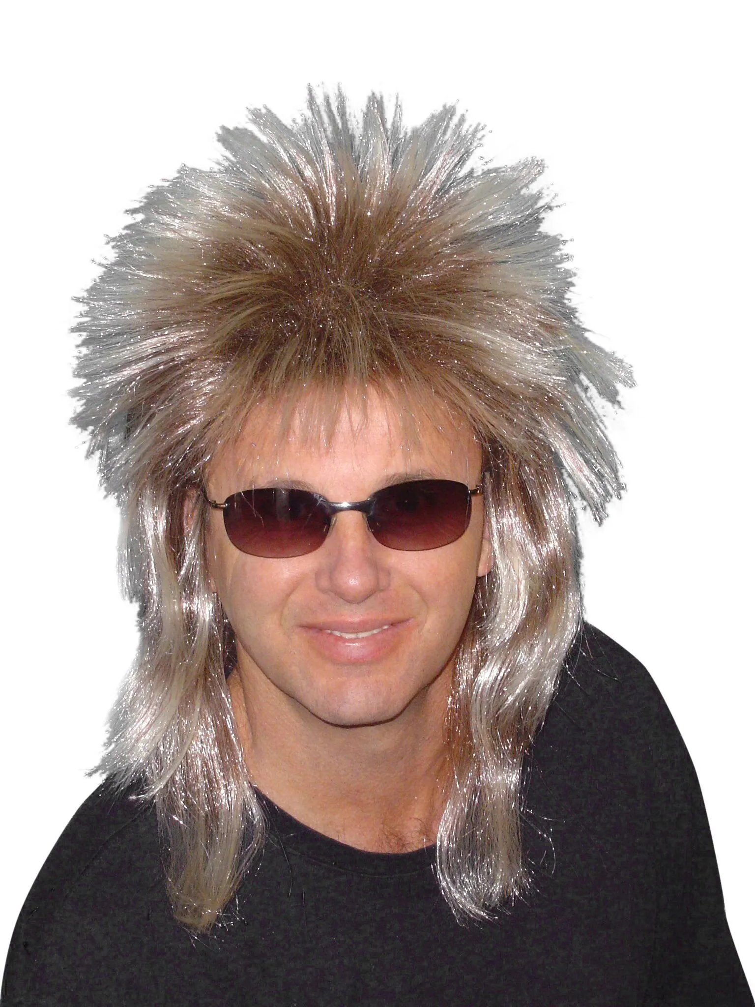 Rod Blonde Spiky 80's Mullet Costume Wig