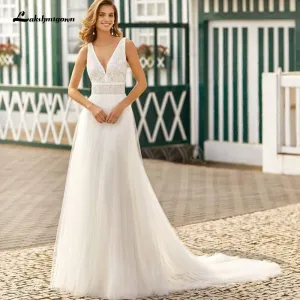 Roycebridal Lace Wedding Dresses O Neckline Half Long Sleeves