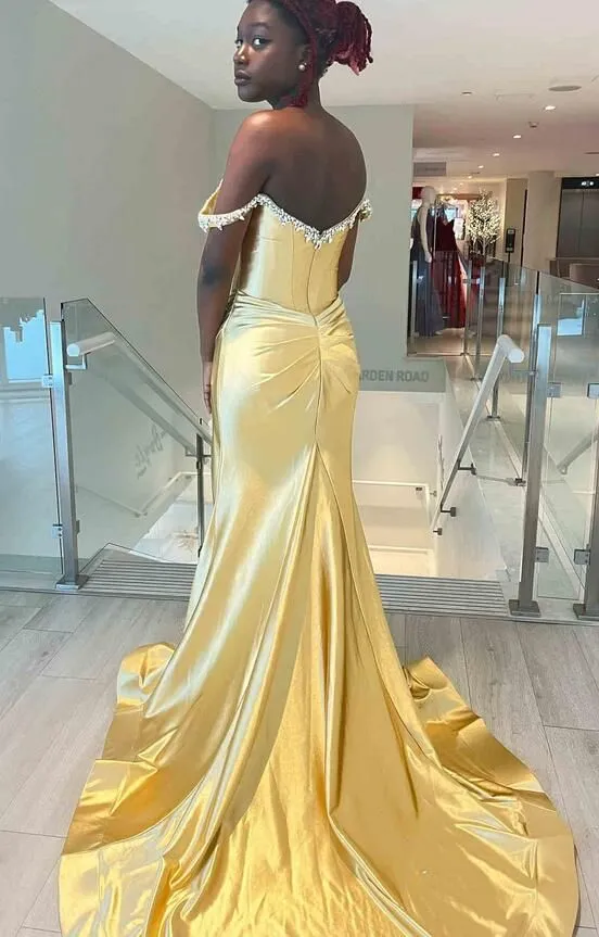 Sexy Mermaid Off Shoulder Beading Long Evening Gown Prom Dresses,WGP556