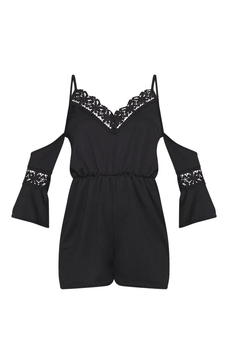 Sexy Sling Strapless Lace High Waist Jumpsuit