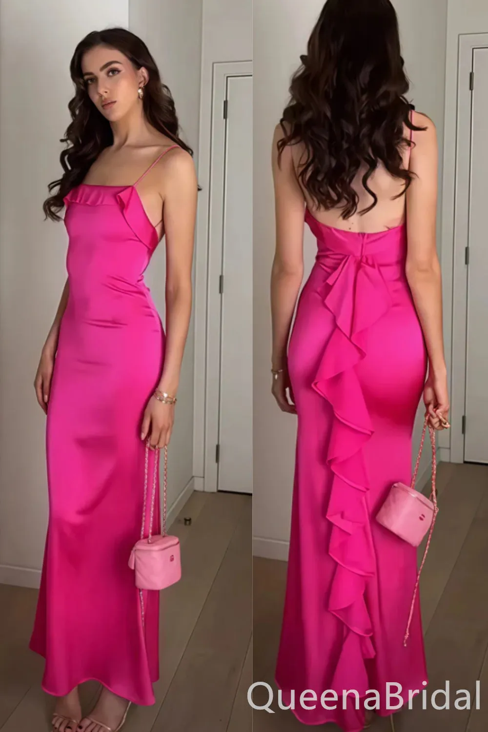 Sexy Stylish Spaghetti Straps Mermaid Long Prom Dresses ,WGP1657