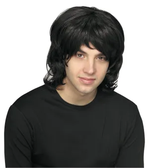 Shag 70's Black Wig