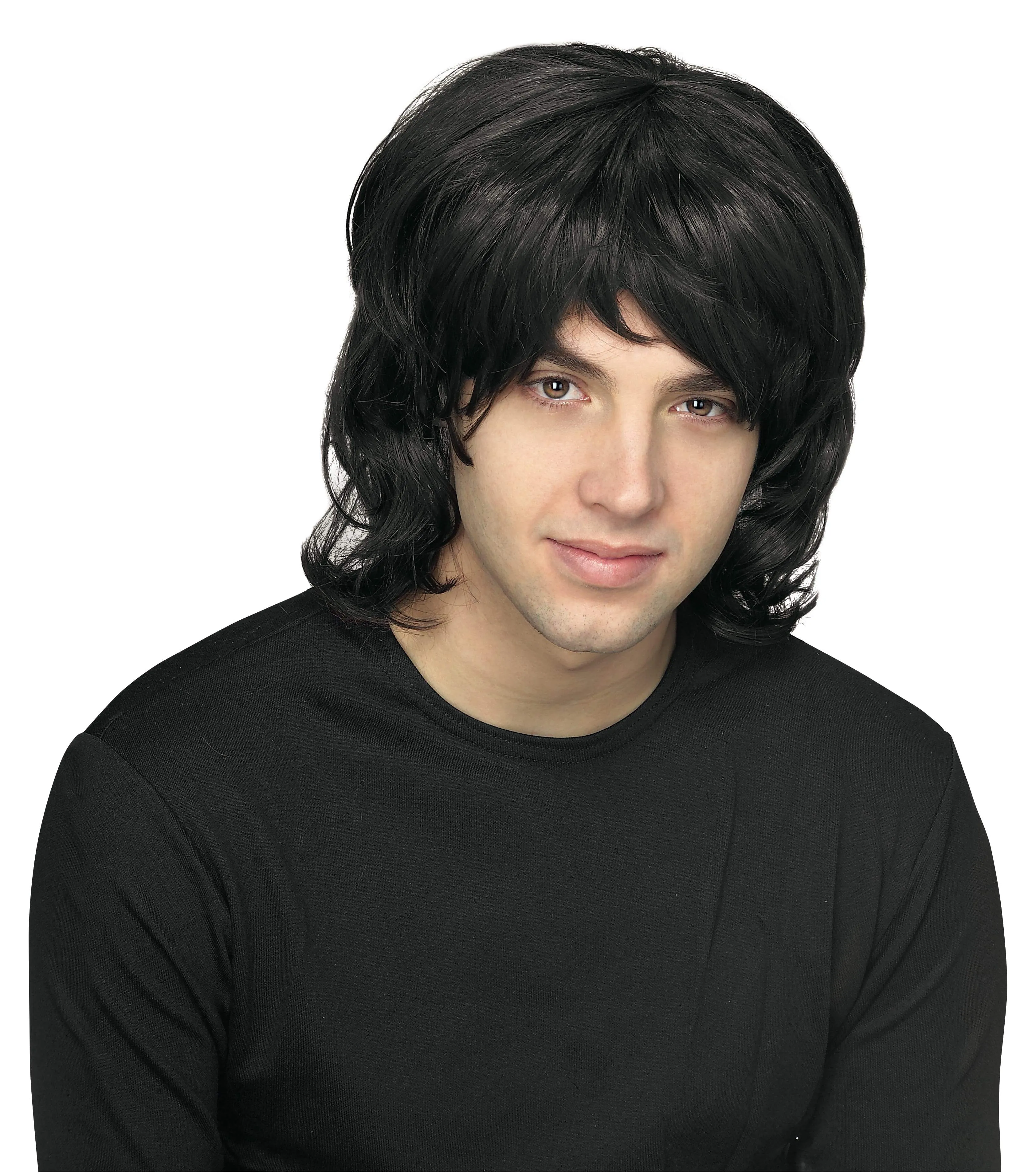Shag 70's Black Wig