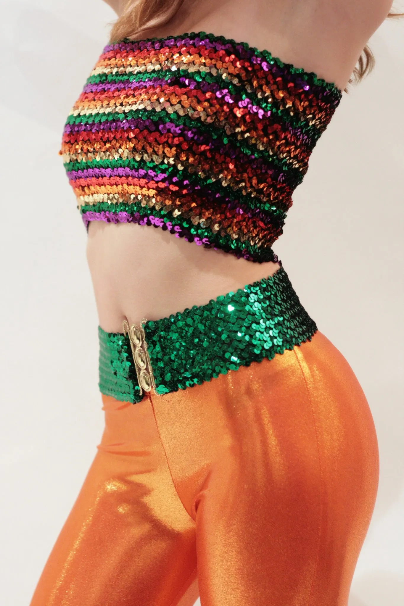Short Sequins Tube Top