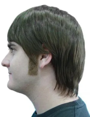 Sideburns 1970's Straight Brown