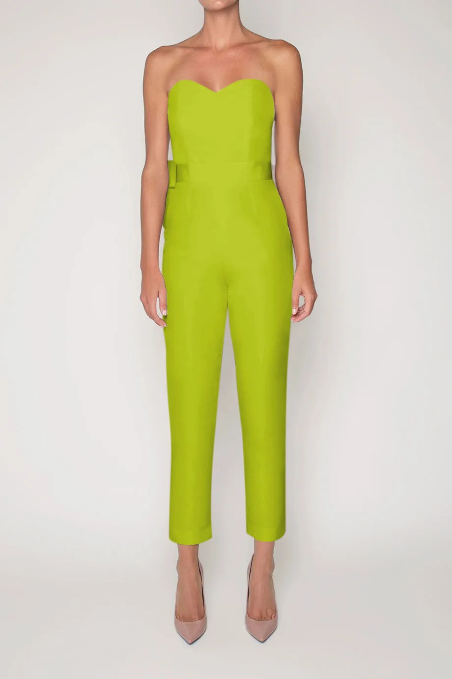 Silk Faille Bow Back Jumpsuit with Convertible Skirt