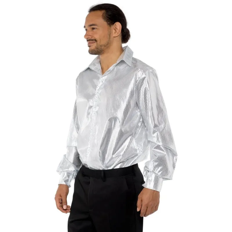 Silver Sequinned Disco Shirt