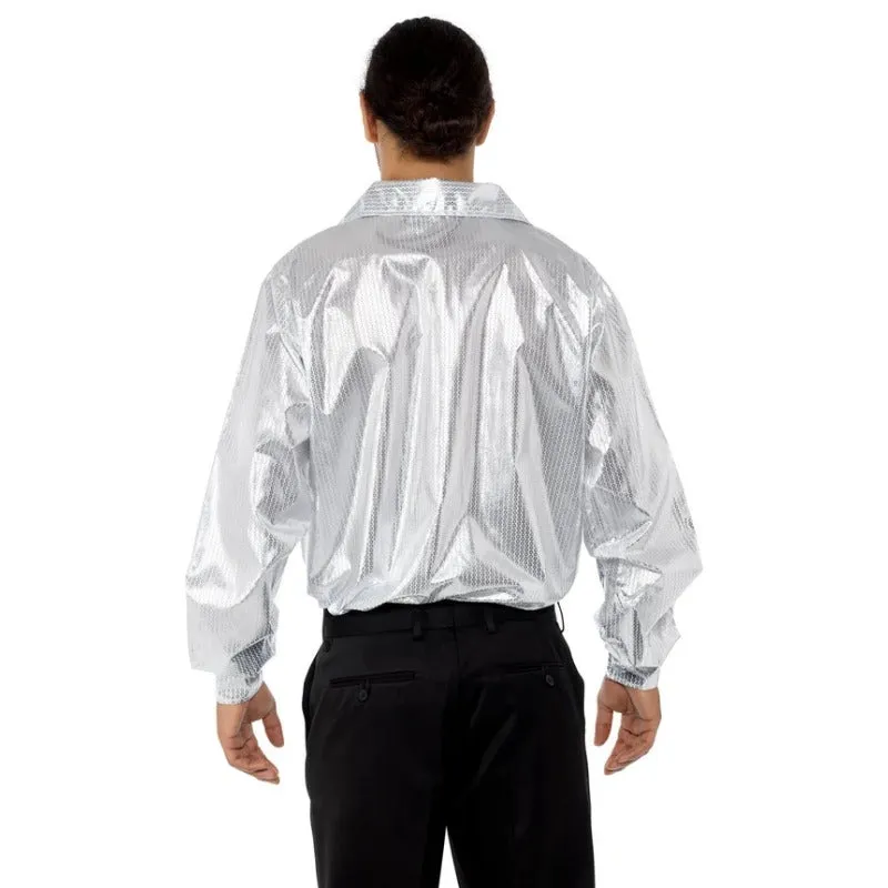 Silver Sequinned Disco Shirt