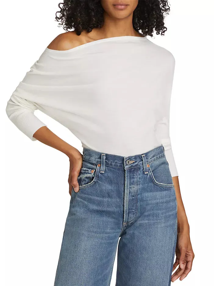 SIMKHAI LAVINA DRAPED OFF-SHOULDER TOP