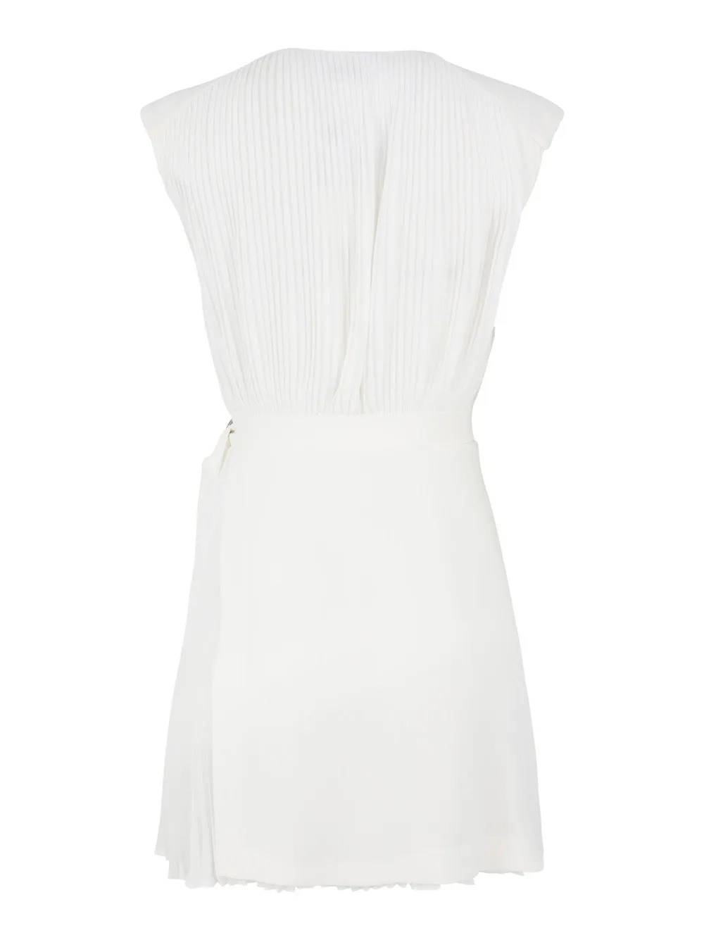 Simkhai Margo Sleeveless V-Neck Combo Mini Dress in Ivory