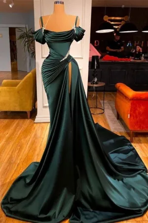 Stunning Off-the-Shoulder Mermaid Ruffles Prom Dress With Side Split
