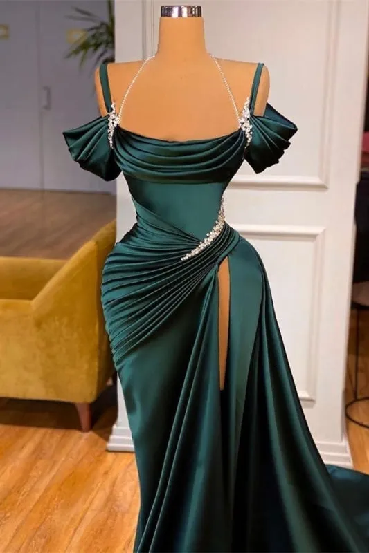Stunning Off-the-Shoulder Mermaid Ruffles Prom Dress With Side Split