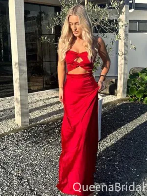 Stylish Red Strapless Sweetheart A-line Long Prom Dresses to Impress ,WGP1542