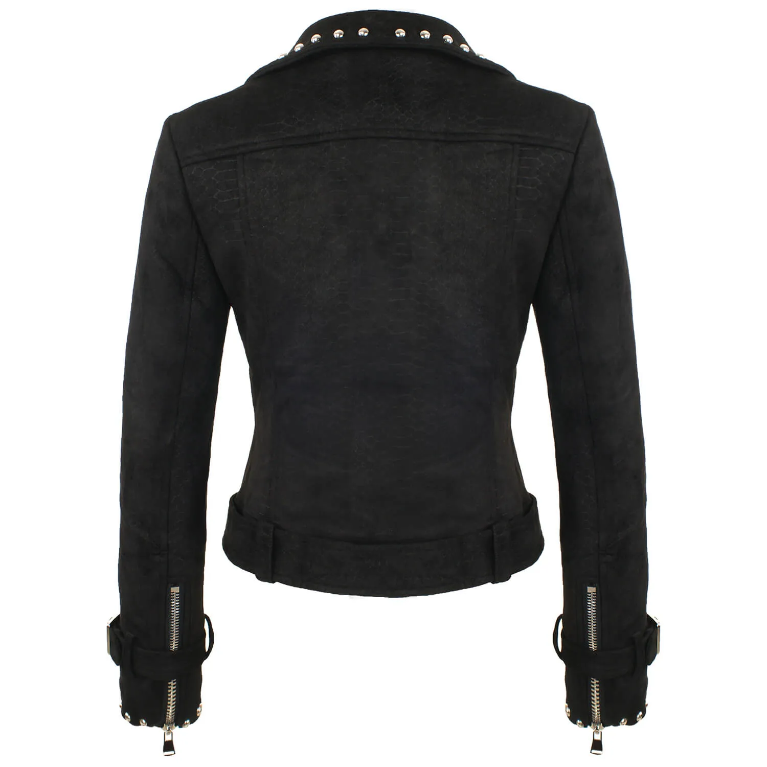 Suede Rivets Punk Motorcycle Coat Jacket
