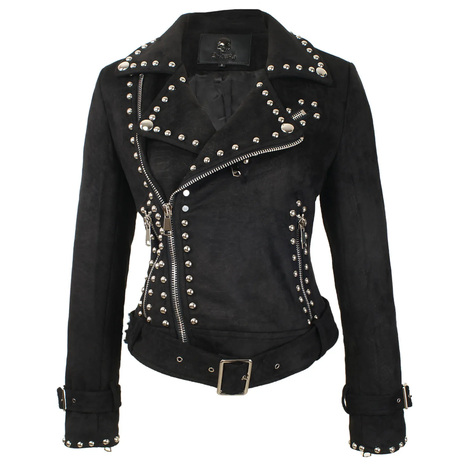 Suede Rivets Punk Motorcycle Coat Jacket