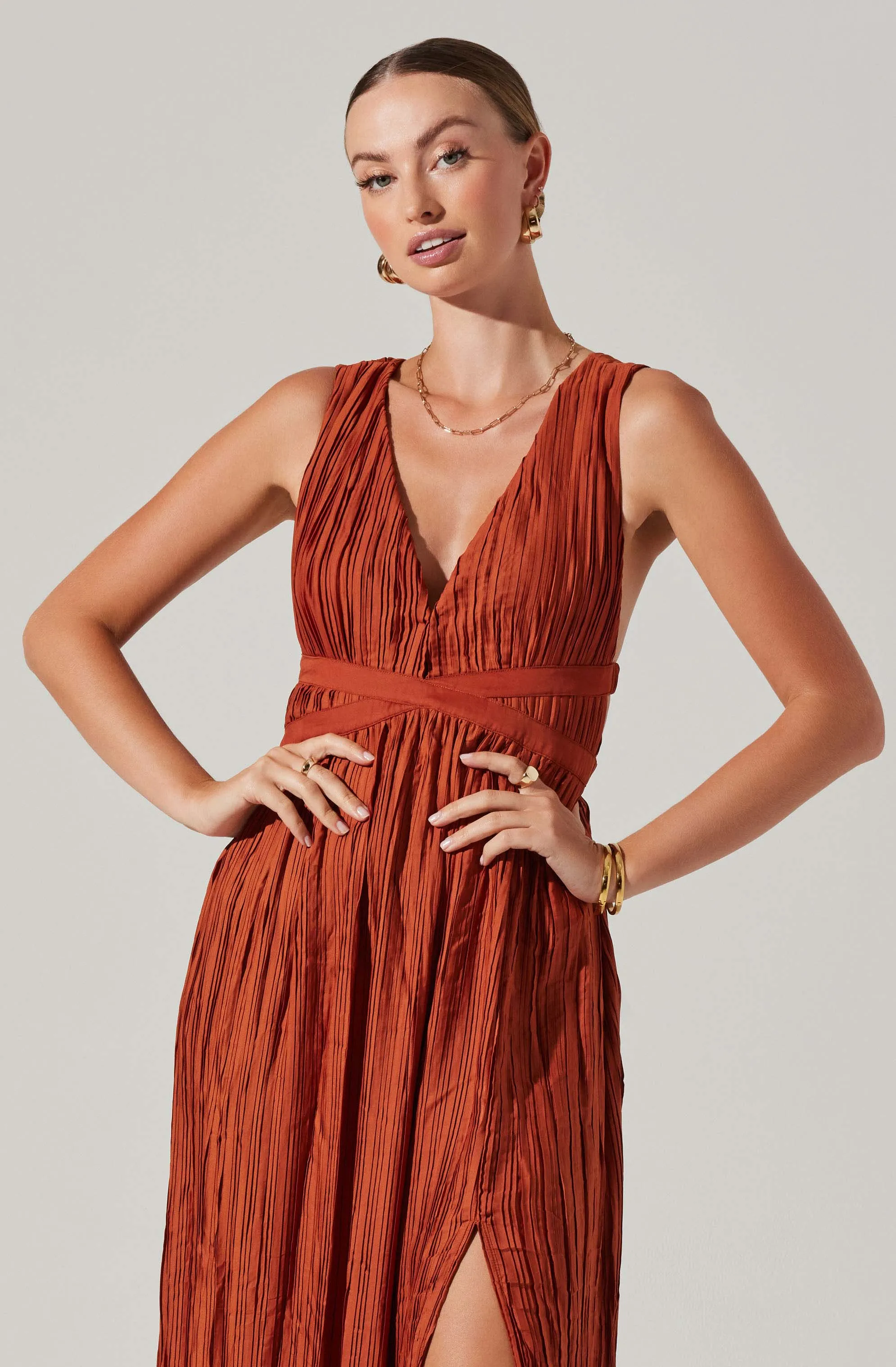 Tesni Pleated Maxi Dress