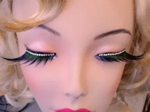 Tint and Crystals Blue Eyelashes Black