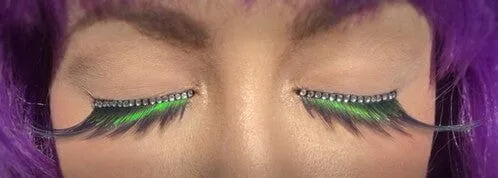 Tint and Crystals Blue Eyelashes Black