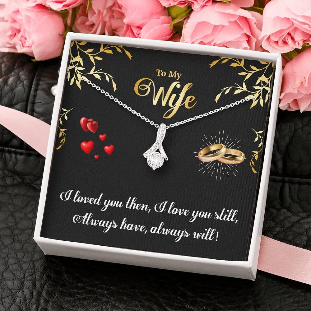 TO MY WIFE - "ALLURE" CUBIC ZIRCONIA PENDANT NECKLACE GIFT SET