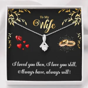 TO MY WIFE - "ALLURE" CUBIC ZIRCONIA PENDANT NECKLACE GIFT SET