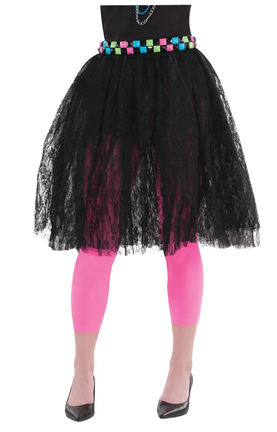 Totally 80s Black Lace and Tulle Skirt
