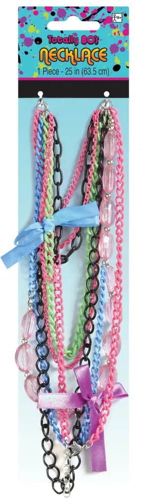 Totally 80s bright multi chain necklace with bows