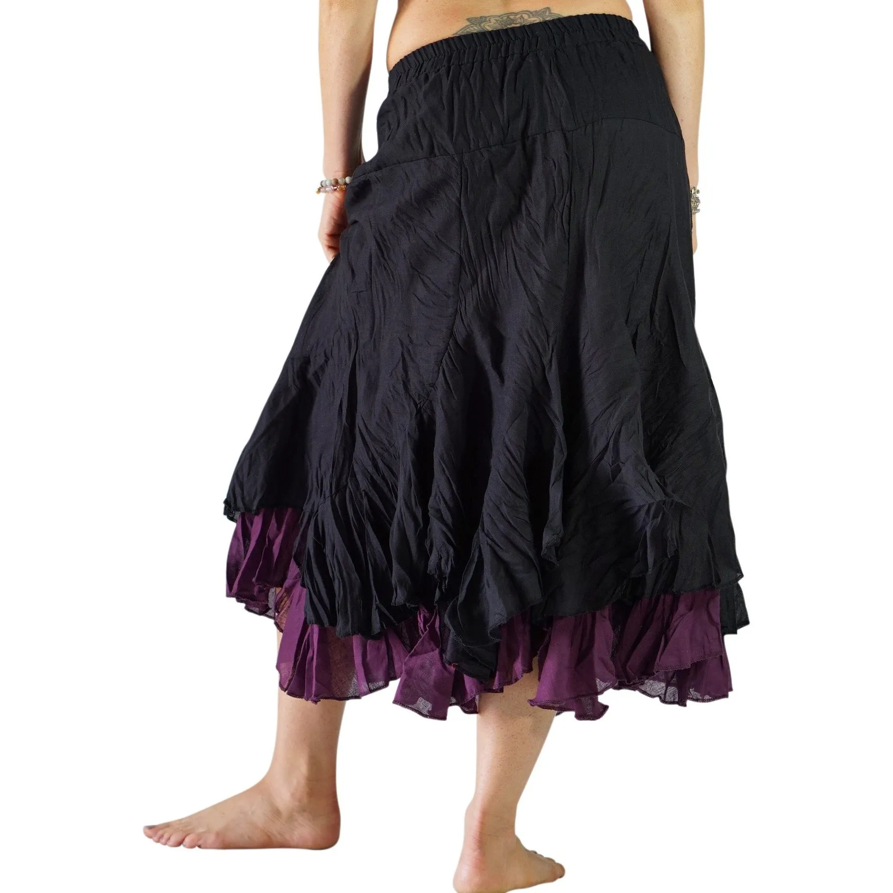 'Two Layer' Renaissance Skirt - Black/Purple