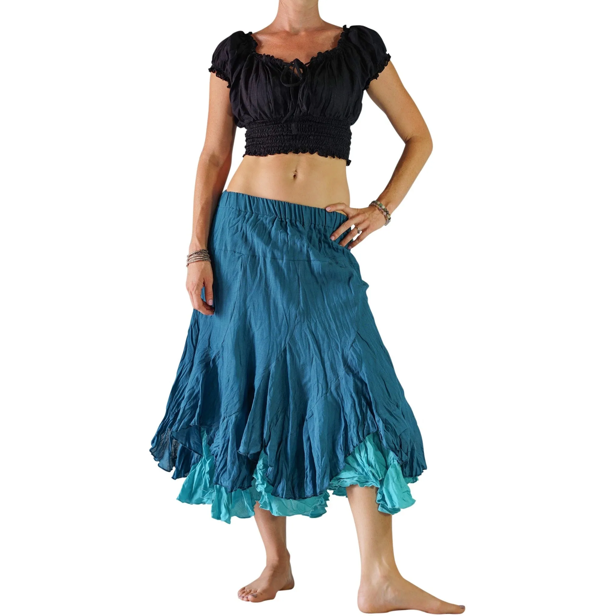 'Two Layer' Renaissance Skirt - Teal