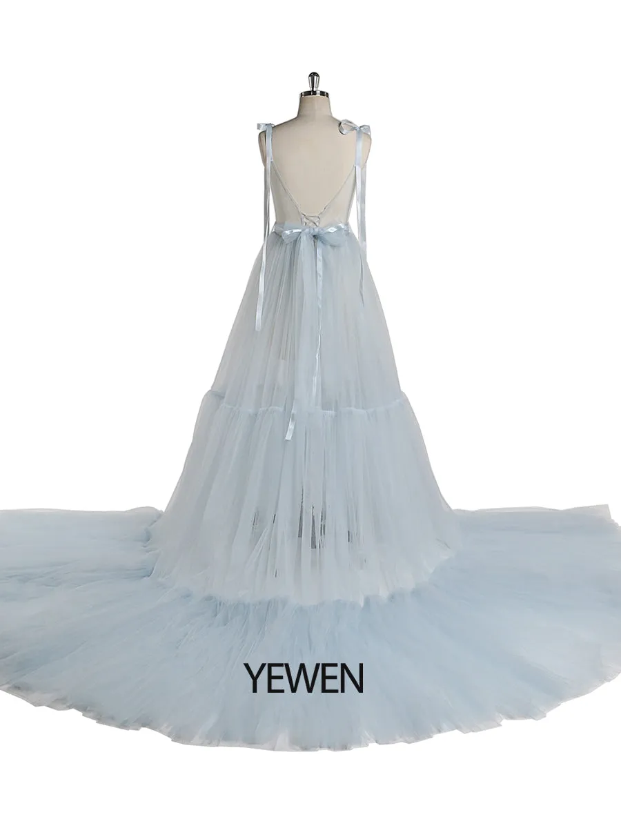 V-Neck Sleeveless Sexy Slit Evening Dress for Photo Shoot YW2025