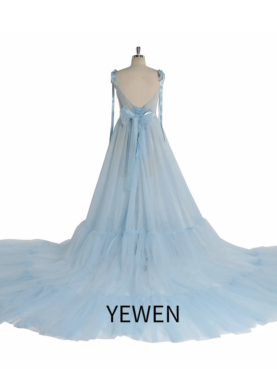 V-Neck Sleeveless Sexy Slit Evening Dress for Photo Shoot YW2025