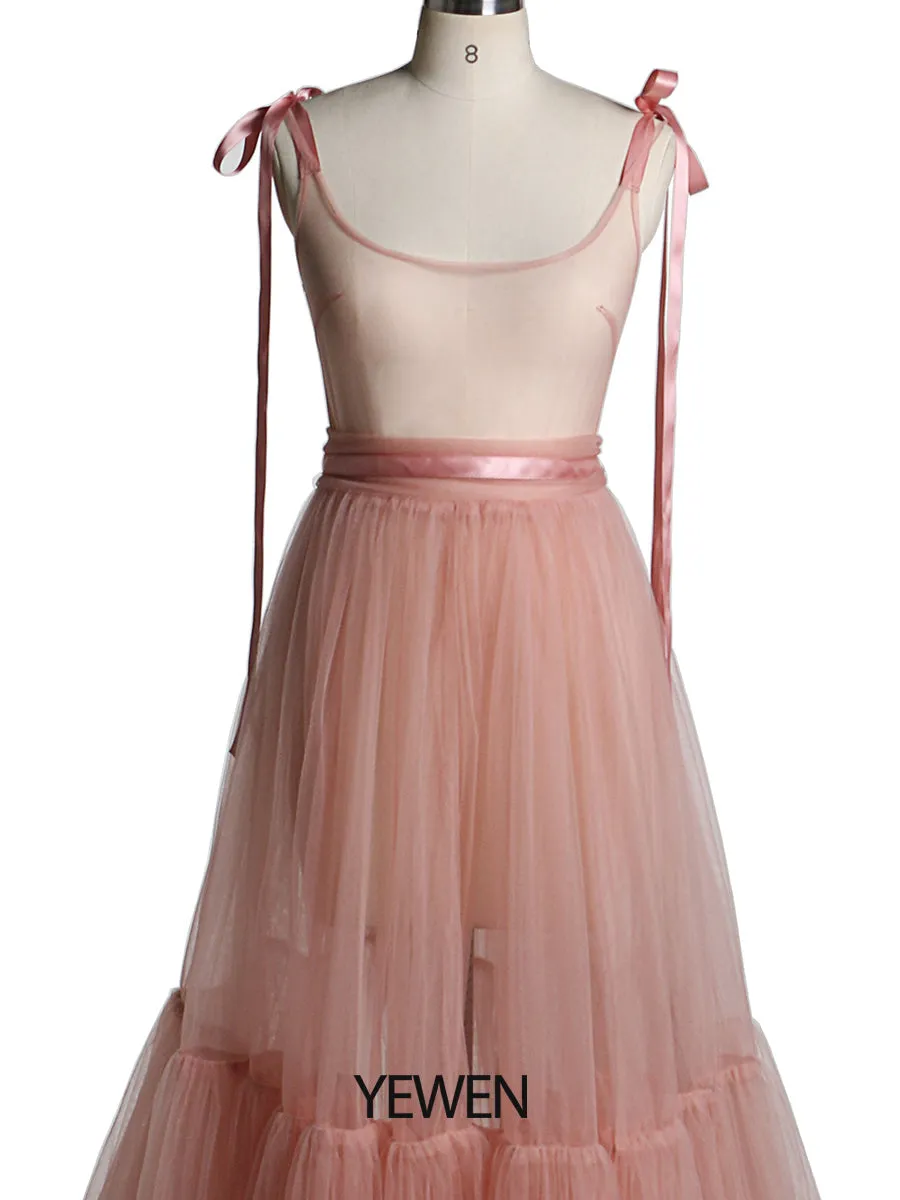 V-Neck Sleeveless Sexy Slit Evening Dress for Photo Shoot YW2025